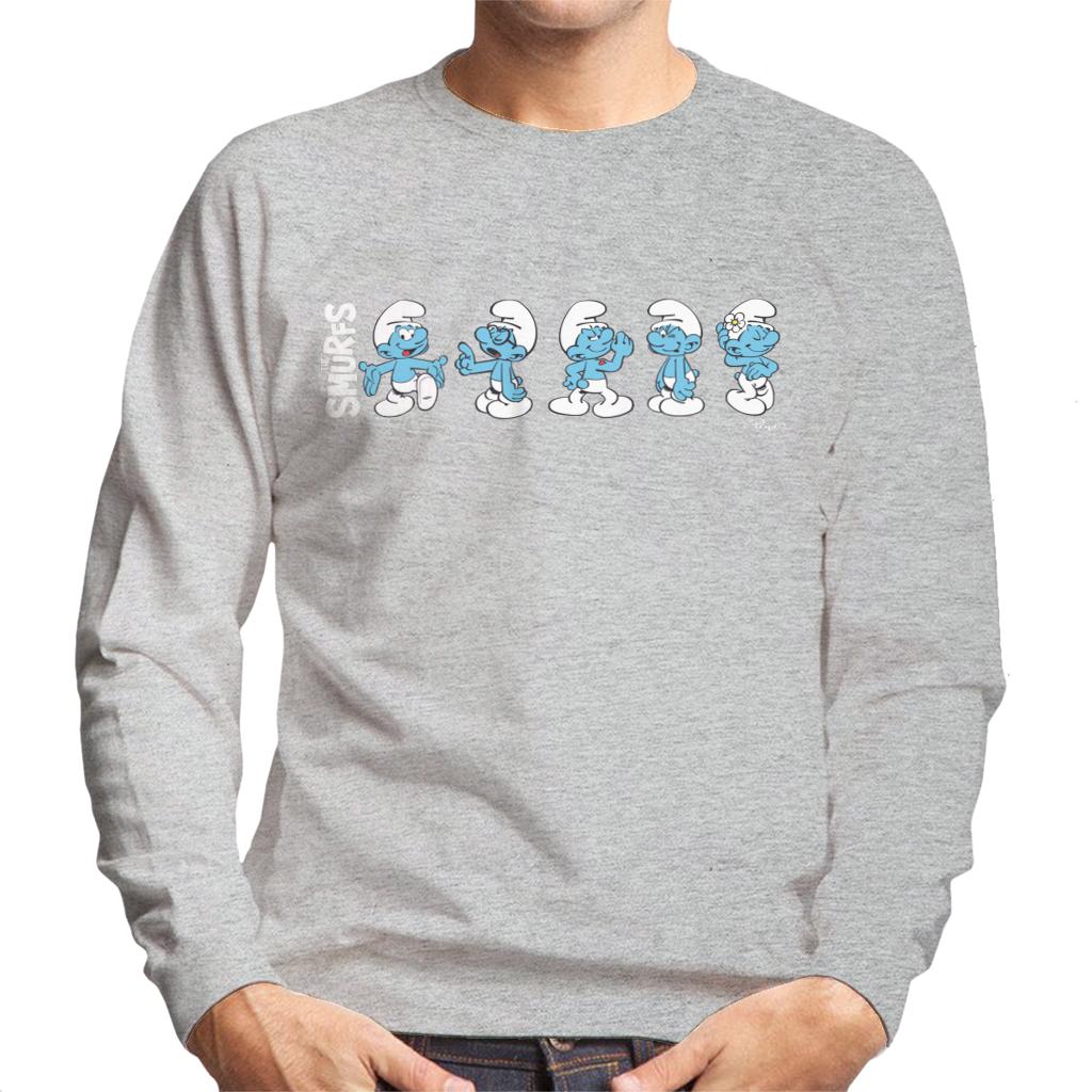 The Smurfs Character Actions Montage Men's Sweatshirt-ALL + EVERY