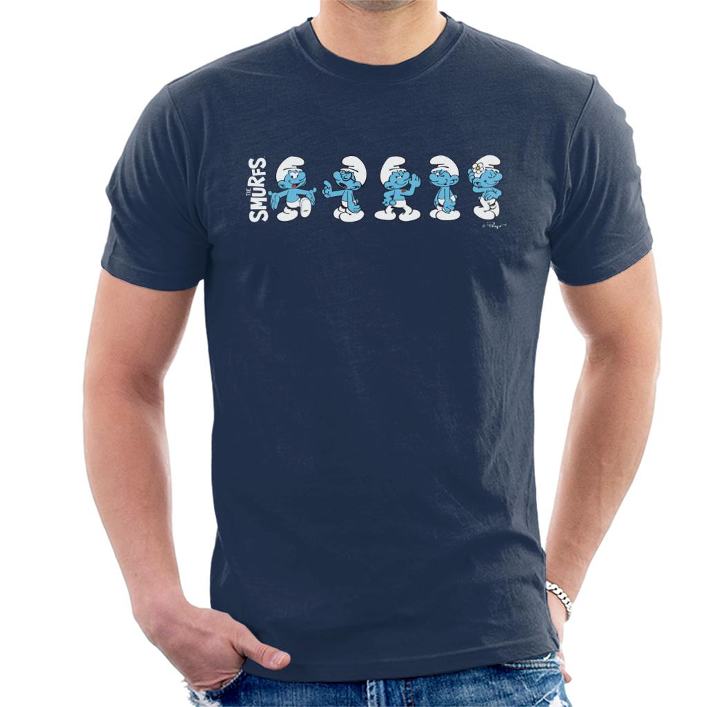 The Smurfs Character Actions Montage Men's T-Shirt-ALL + EVERY