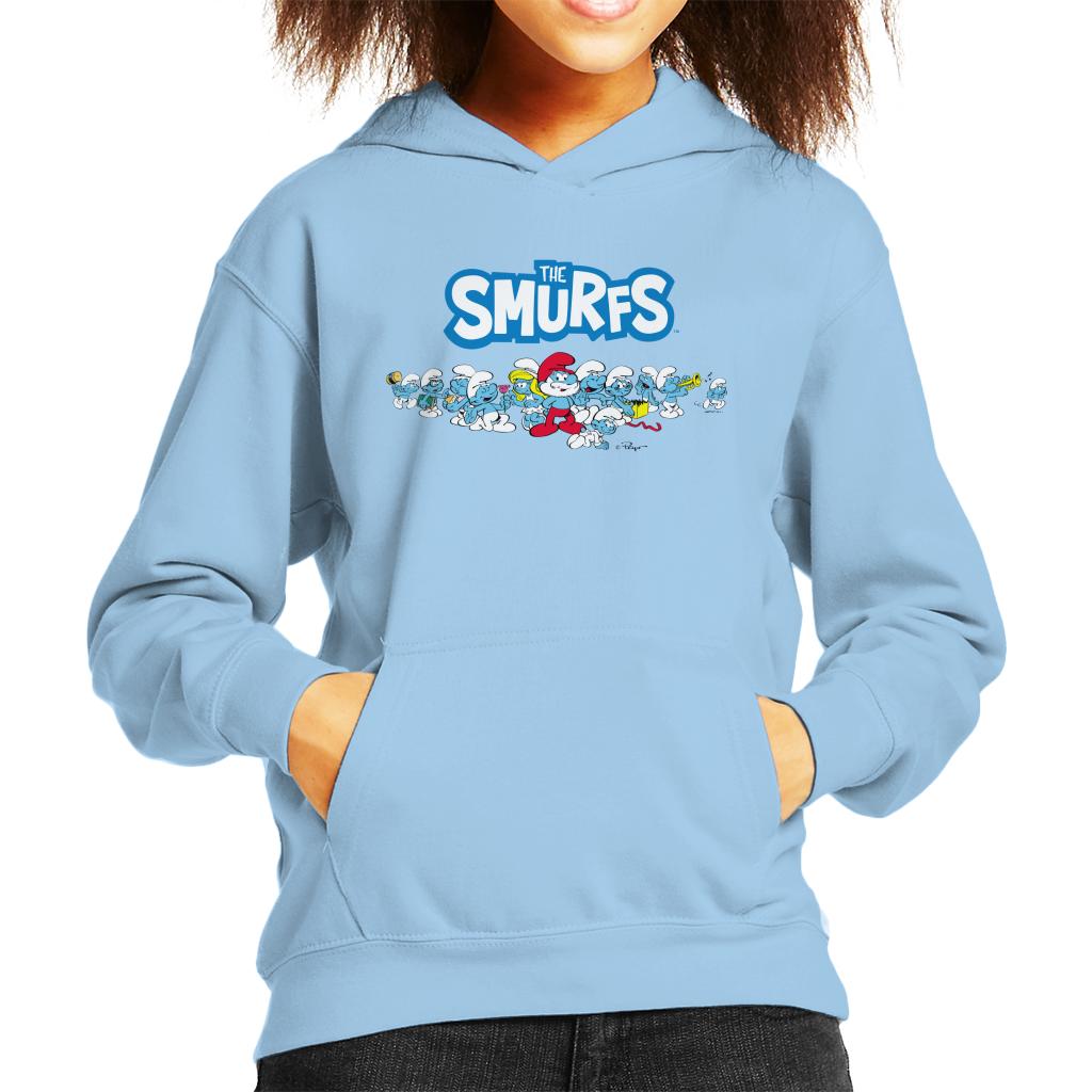 The Smurfs All Together Kid's Hooded Sweatshirt-ALL + EVERY