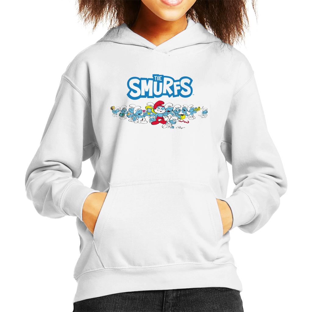 The Smurfs All Together Kid's Hooded Sweatshirt-ALL + EVERY