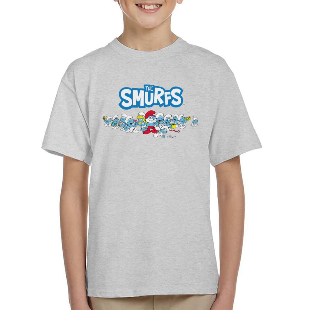 The Smurfs All Together Kid's T-Shirt-ALL + EVERY