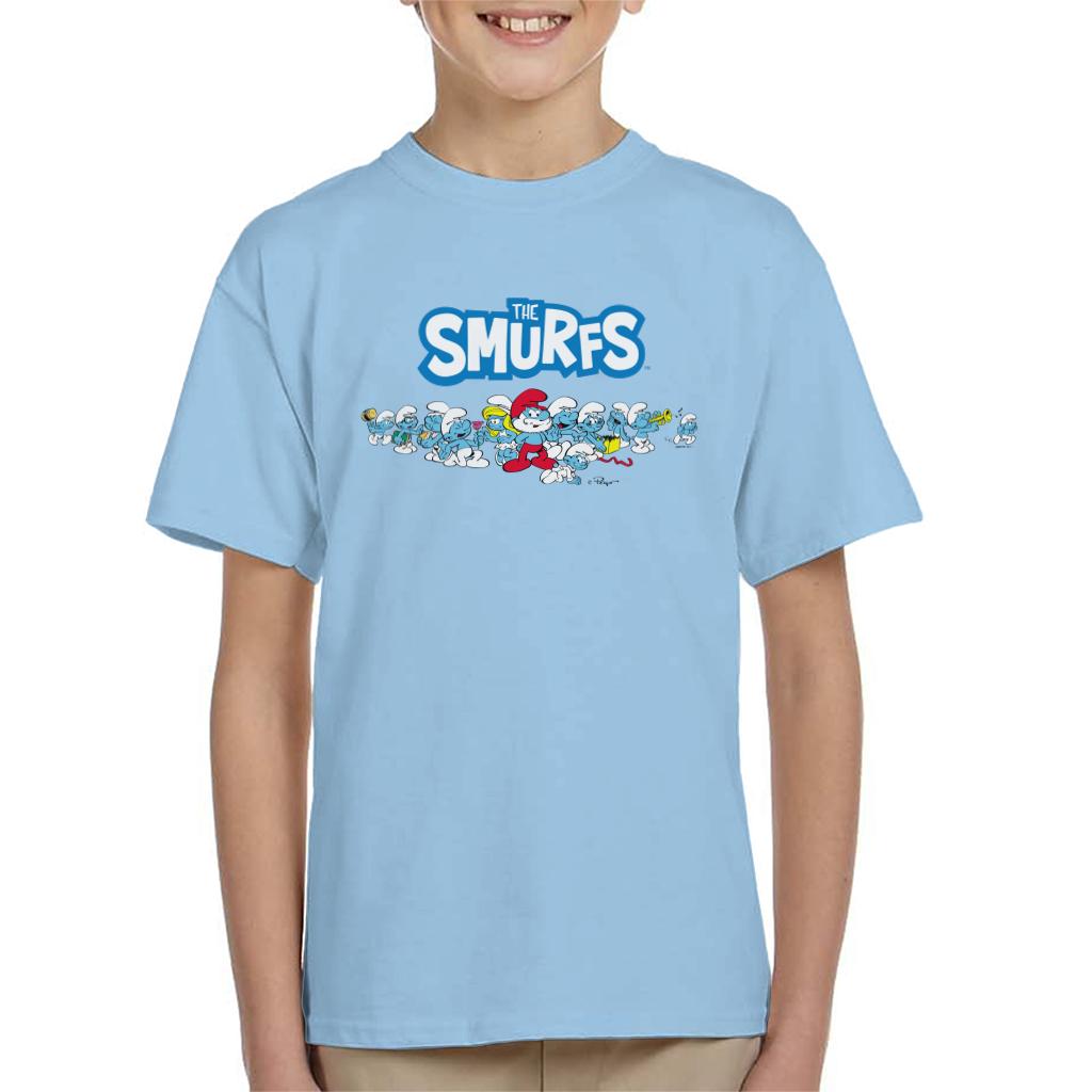 The Smurfs All Together Kid's T-Shirt-ALL + EVERY