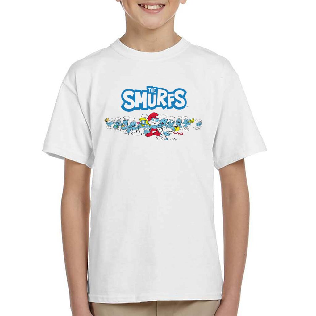 The Smurfs All Together Kid's T-Shirt-ALL + EVERY