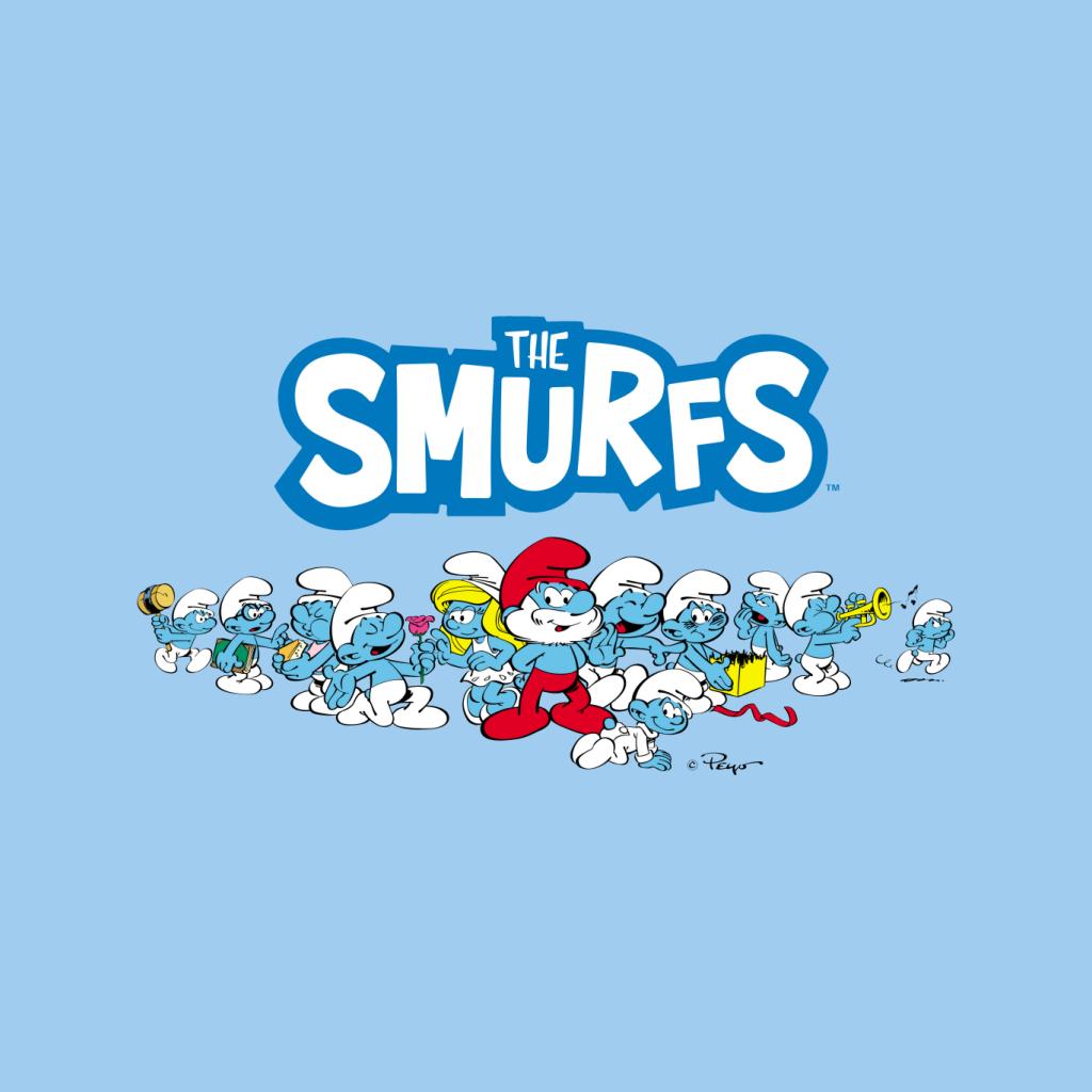 The Smurfs All Together Men's T-Shirt-ALL + EVERY