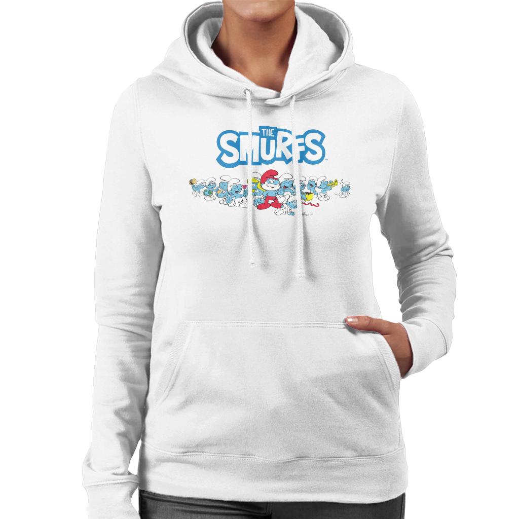 The Smurfs All Together Women's Hooded Sweatshirt-ALL + EVERY