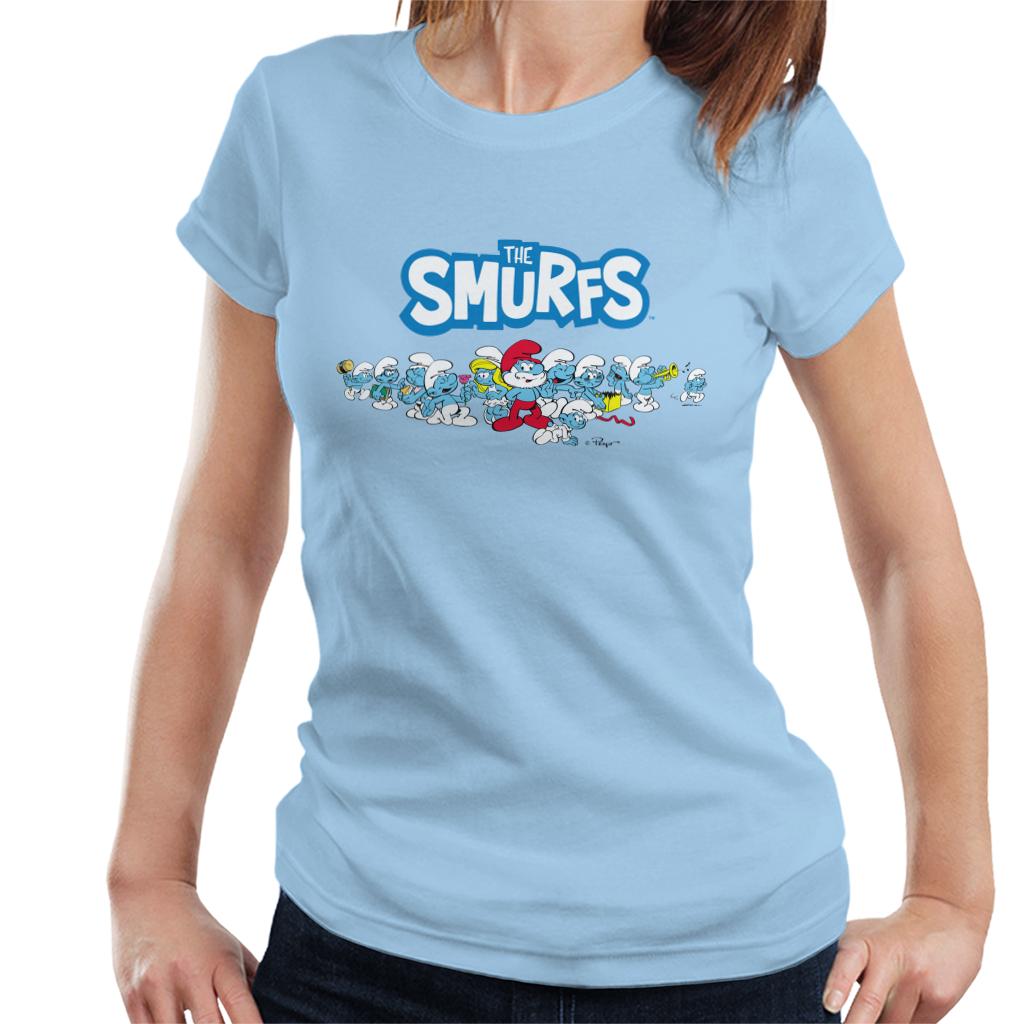 The Smurfs All Together Women's T-Shirt-ALL + EVERY