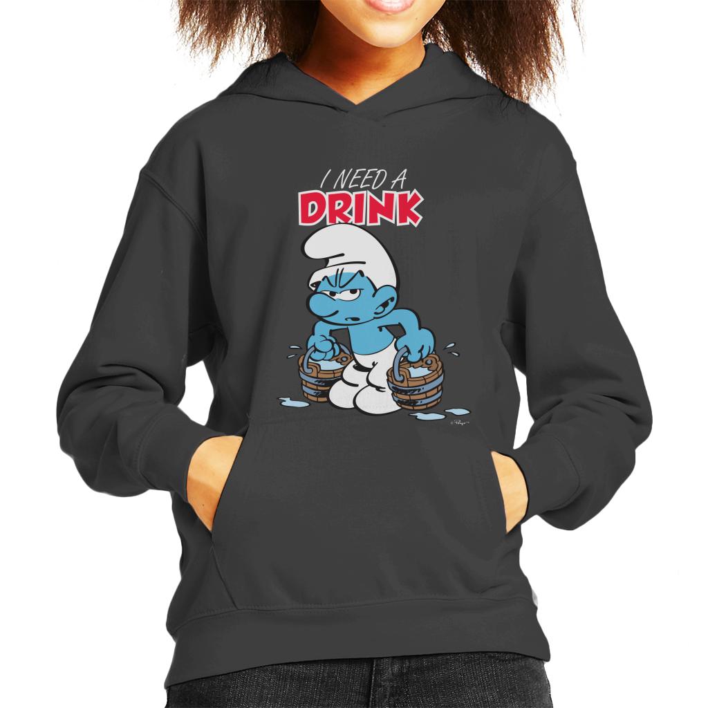 The Smurfs I Need A Drink Kid's Hooded Sweatshirt-ALL + EVERY