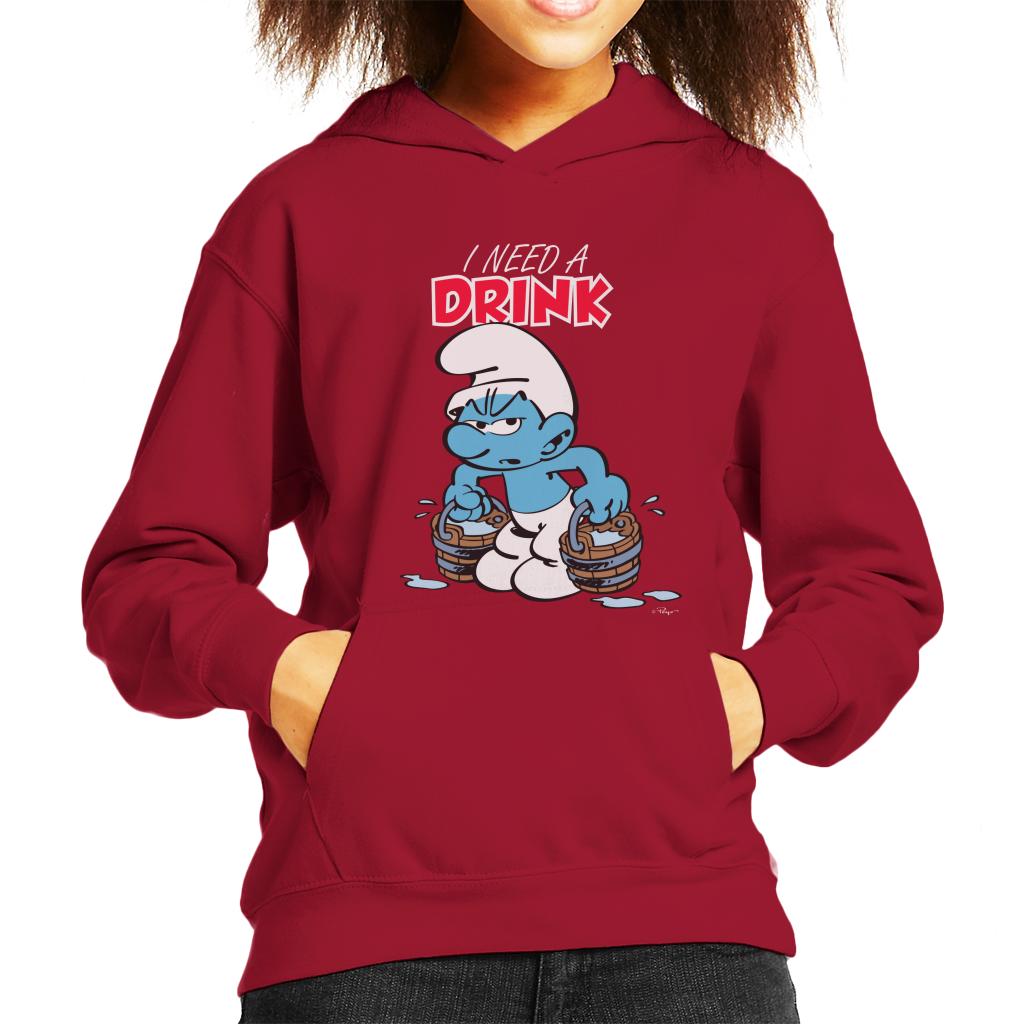 The Smurfs I Need A Drink Kid's Hooded Sweatshirt-ALL + EVERY