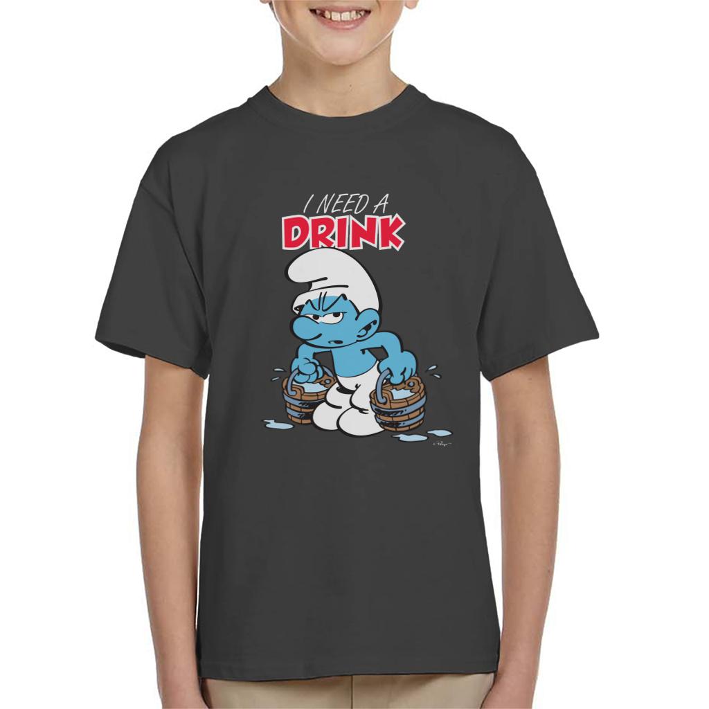 The Smurfs I Need A Drink Kid's T-Shirt-ALL + EVERY