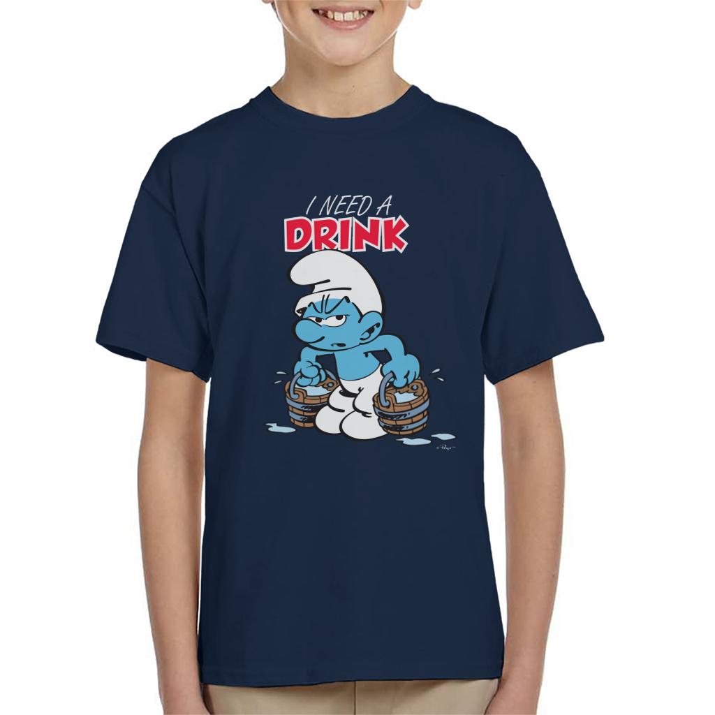 The Smurfs I Need A Drink Kid's T-Shirt-ALL + EVERY