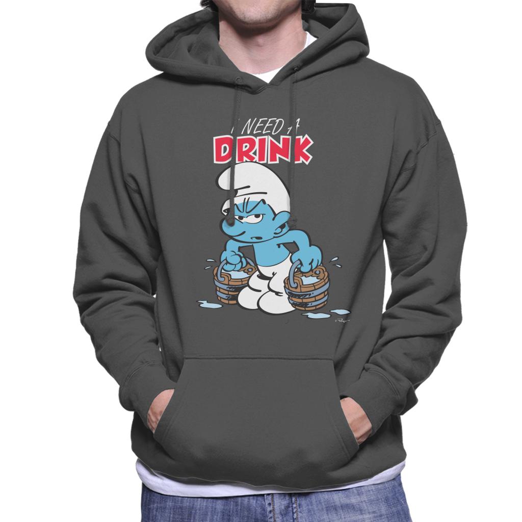 The Smurfs I Need A Drink Men's Hooded Sweatshirt-ALL + EVERY