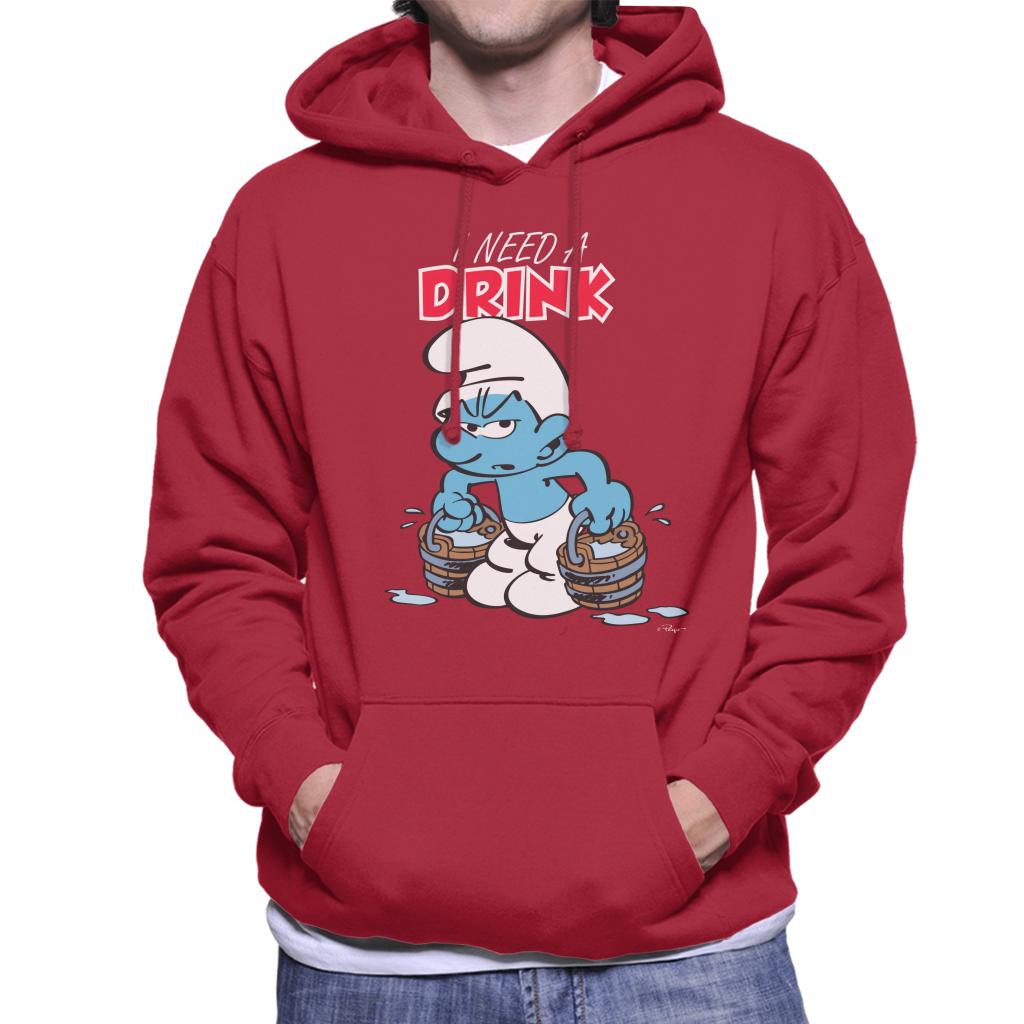 The Smurfs I Need A Drink Men's Hooded Sweatshirt-ALL + EVERY