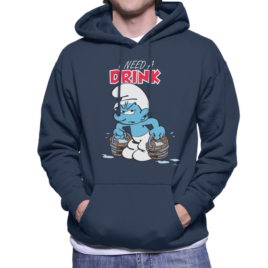 The Smurfs I Need A Drink Men's Hooded Sweatshirt-ALL + EVERY