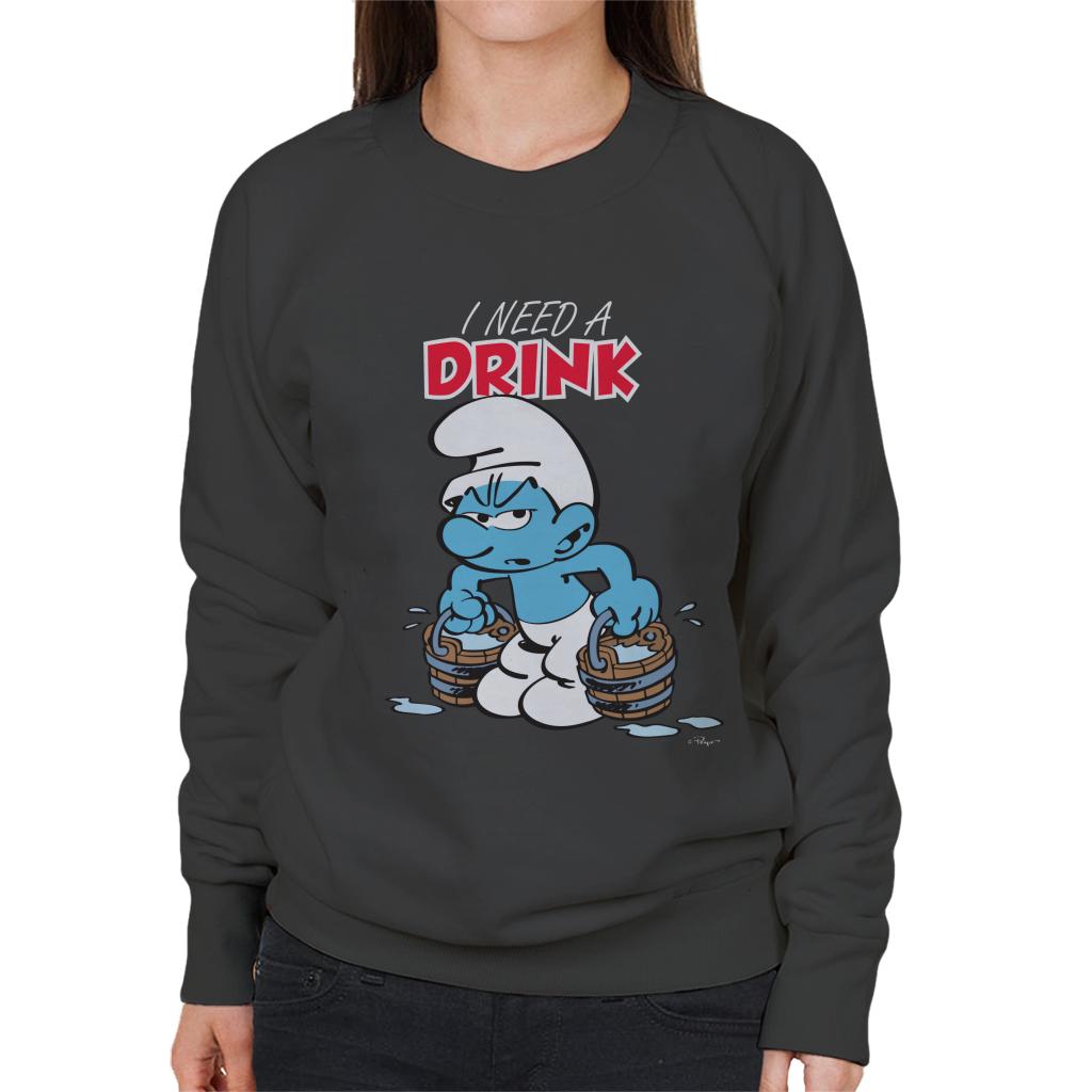 The Smurfs I Need A Drink Women's Sweatshirt-ALL + EVERY