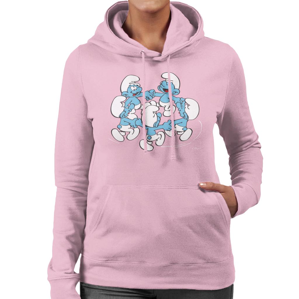 The Smurfs Holding Hands And Dancing Women's Hooded Sweatshirt-ALL + EVERY