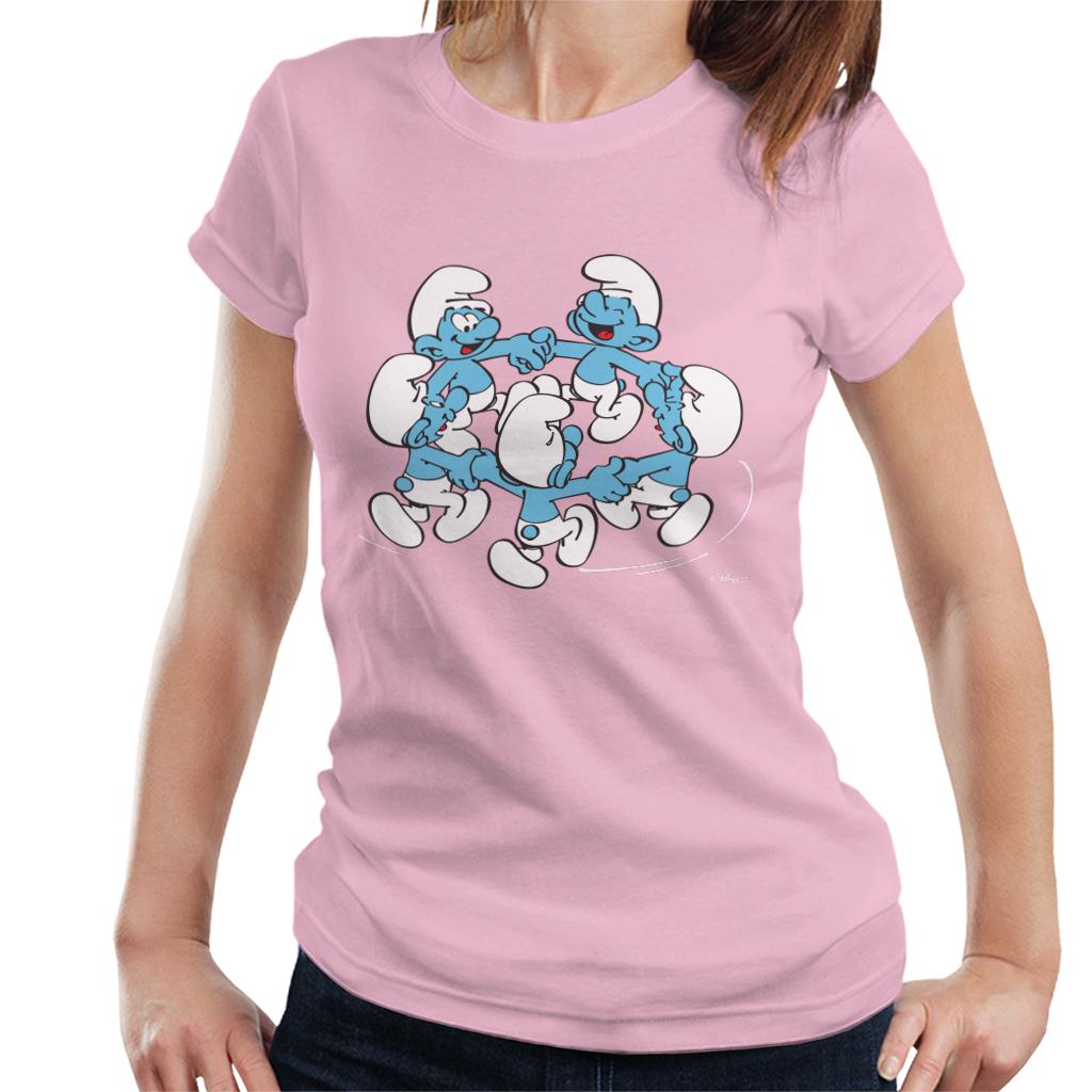 The Smurfs Holding Hands And Dancing Women's T-Shirt-ALL + EVERY