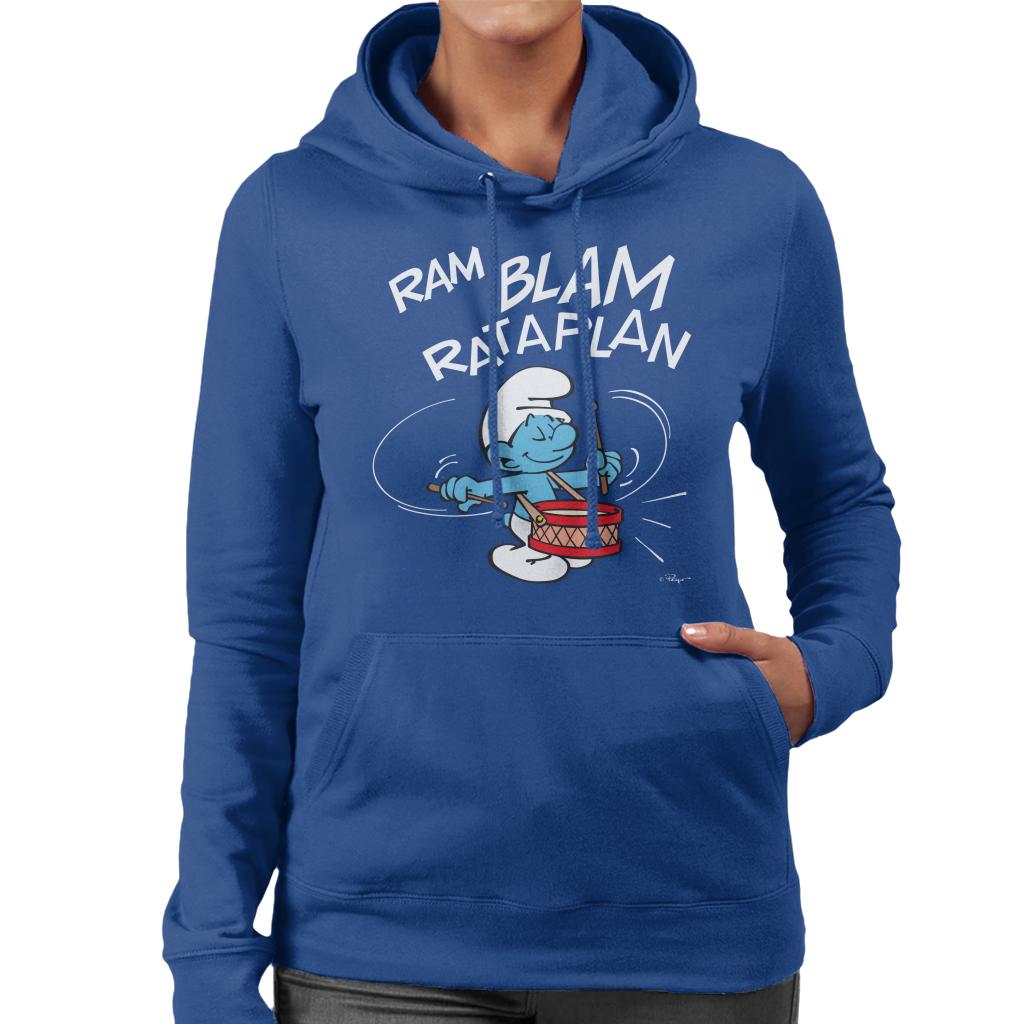 The Smurfs Ram Blam Rataplan Women's Hooded Sweatshirt-ALL + EVERY