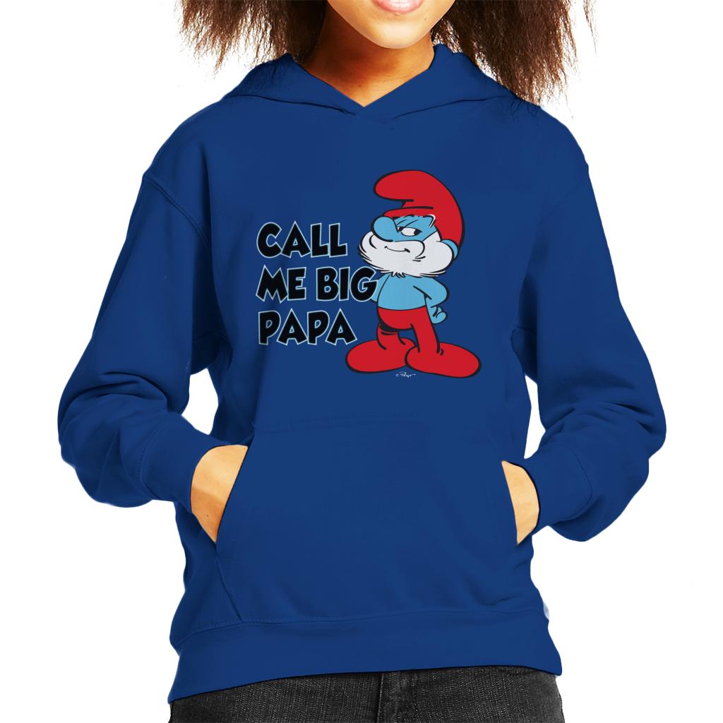 The Smurfs Call Me Big Papa Kid's Hooded Sweatshirt-ALL + EVERY