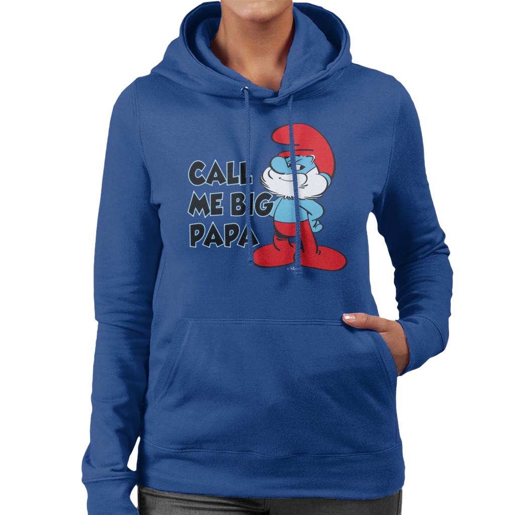 The Smurfs Call Me Big Papa Women's Hooded Sweatshirt-ALL + EVERY