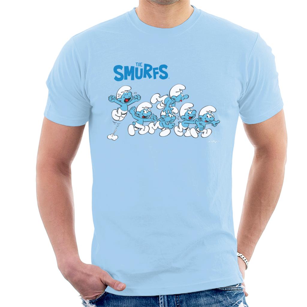 The Smurfs All Excited Men's T-Shirt-ALL + EVERY