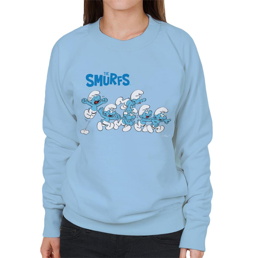 The Smurfs All Excited Women's Sweatshirt-ALL + EVERY