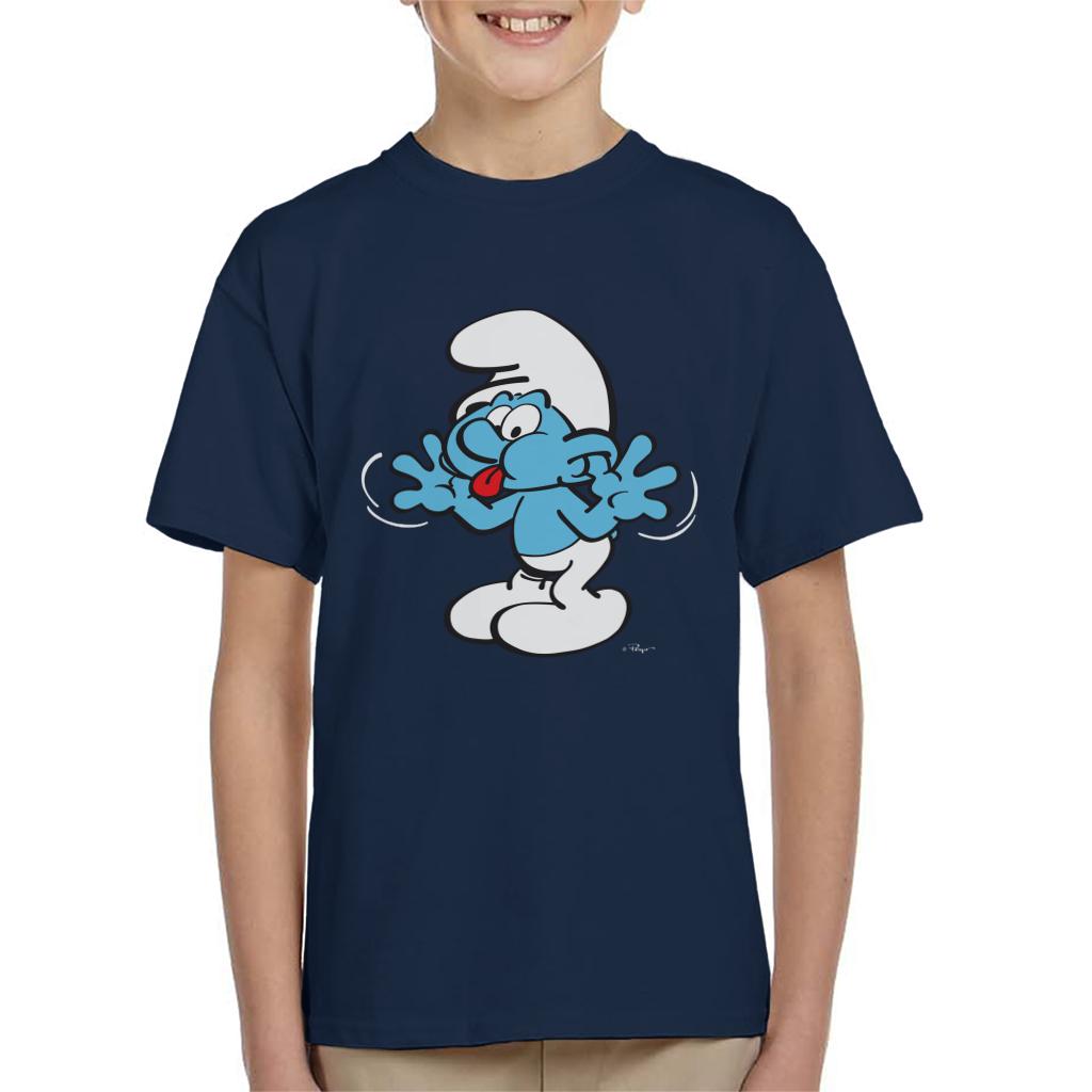 The Smurfs Blowing Raspberries Kid's T-Shirt-ALL + EVERY