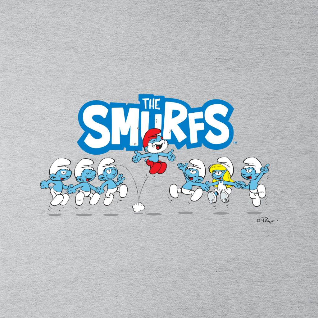 The Smurfs Jumping Logo Papa Smurf Men's T-Shirt-ALL + EVERY