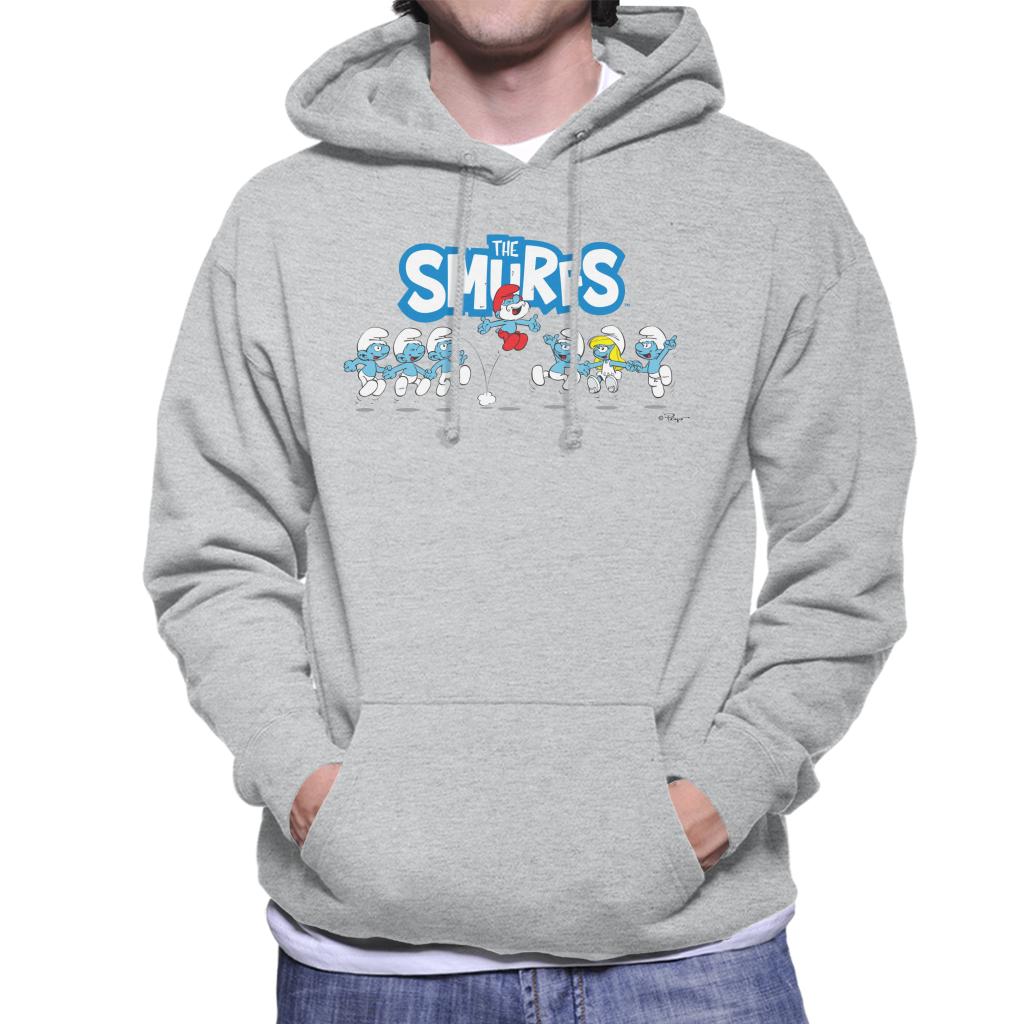 The Smurfs Jumping Logo Papa Smurf Men's Hooded Sweatshirt-ALL + EVERY