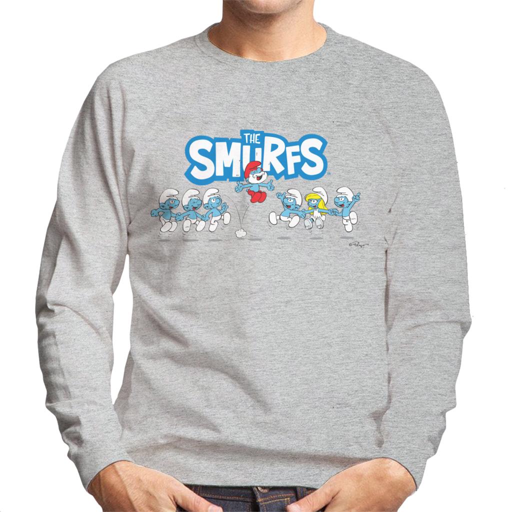 The Smurfs Jumping Logo Papa Smurf Men's Sweatshirt-ALL + EVERY