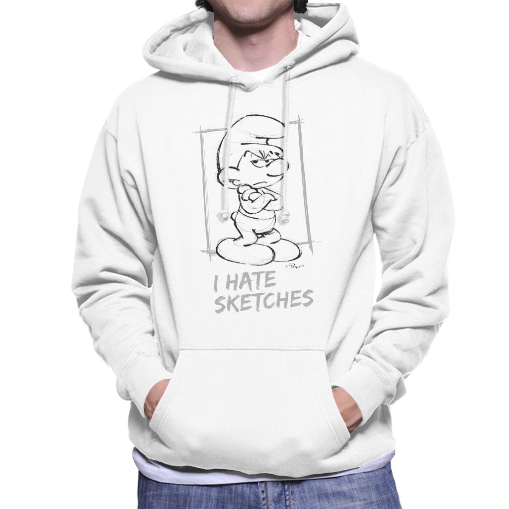 The Smurfs Grouchy I Hate Sketches Men's Hooded Sweatshirt-ALL + EVERY