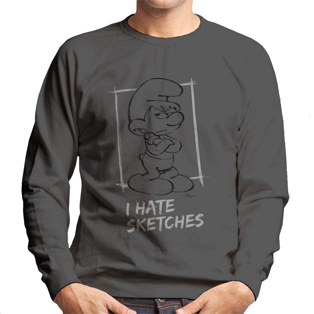 The Smurfs Grouchy I Hate Sketches Men's Sweatshirt-ALL + EVERY