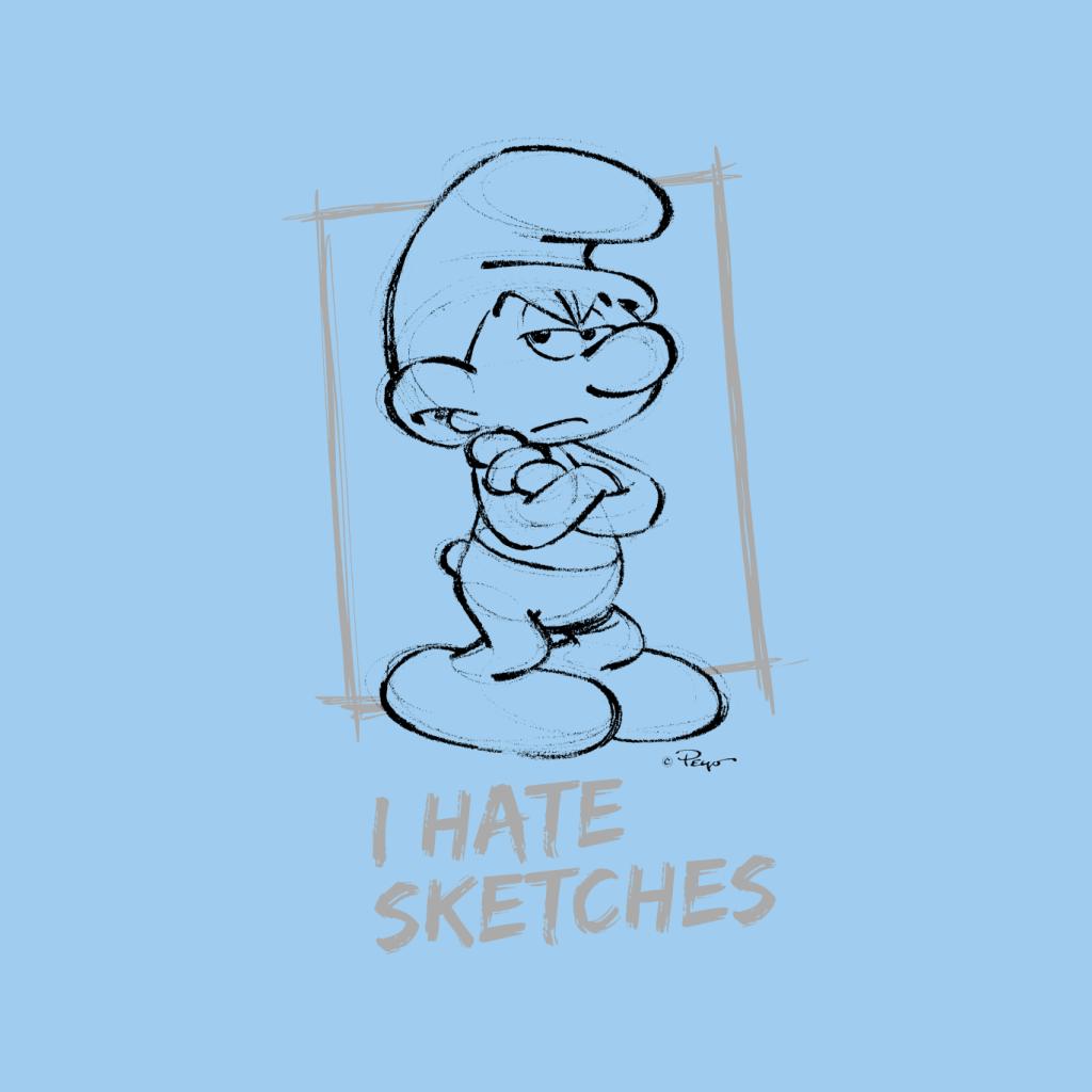 The Smurfs Grouchy I Hate Sketches Kid's T-Shirt-ALL + EVERY