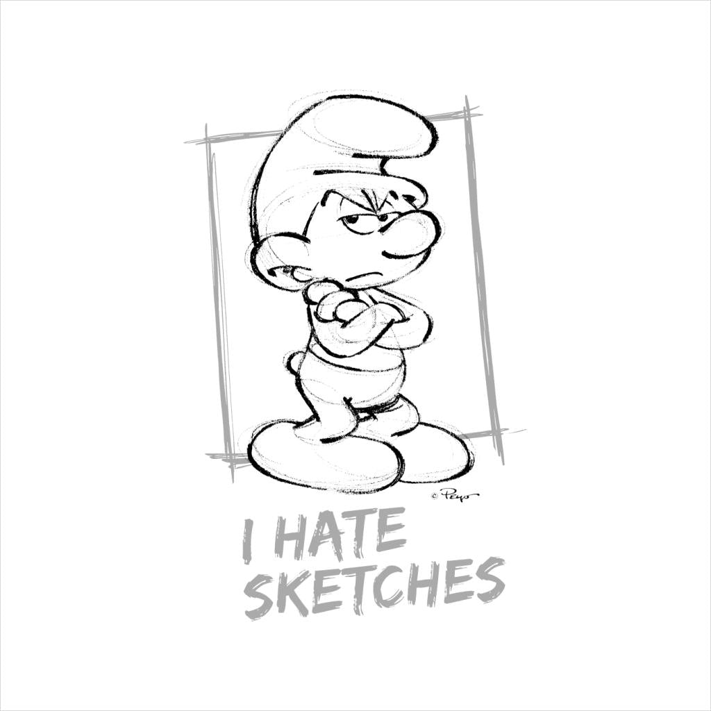 The Smurfs Grouchy I Hate Sketches Men's T-Shirt-ALL + EVERY