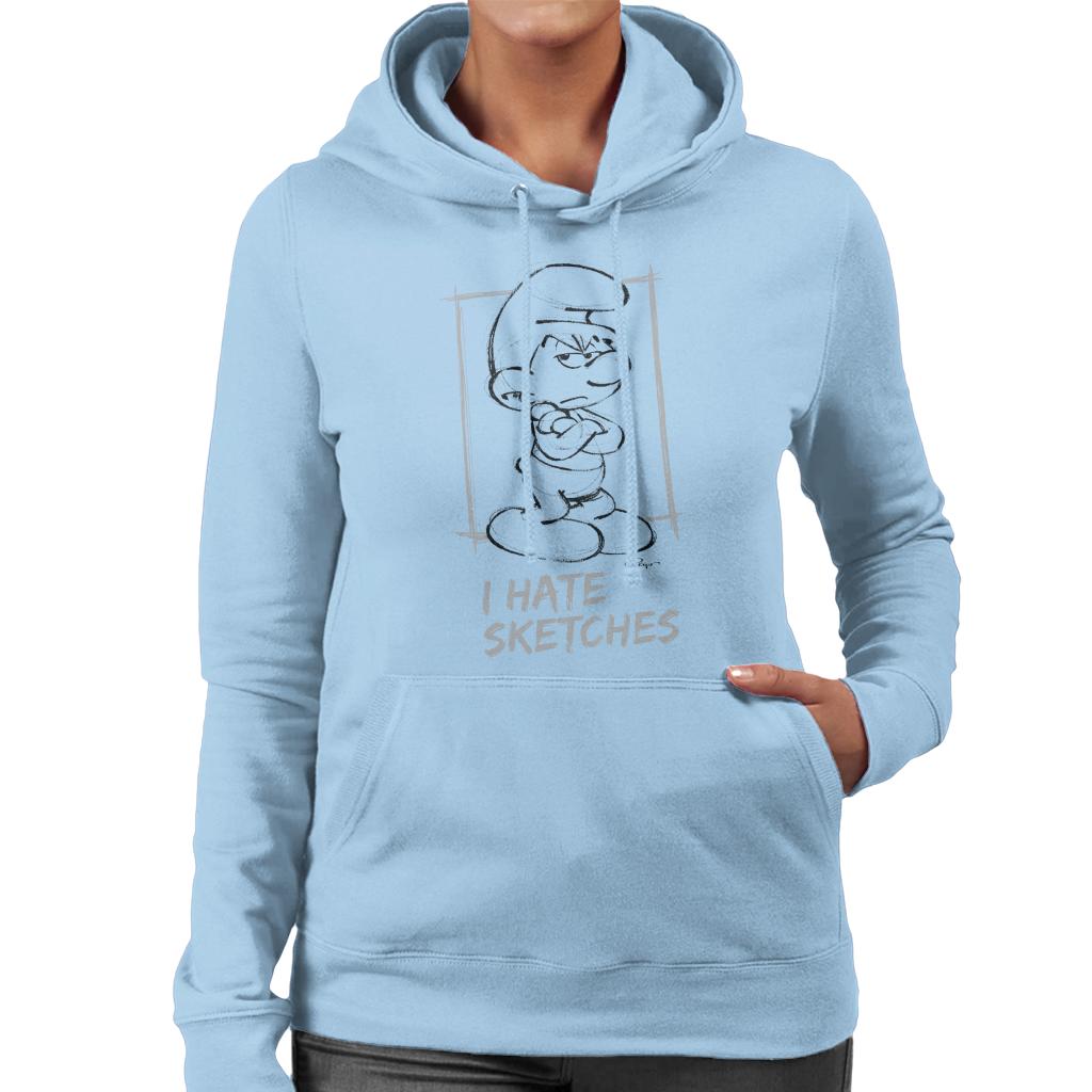 The Smurfs Grouchy I Hate Sketches Women's Hooded Sweatshirt-ALL + EVERY