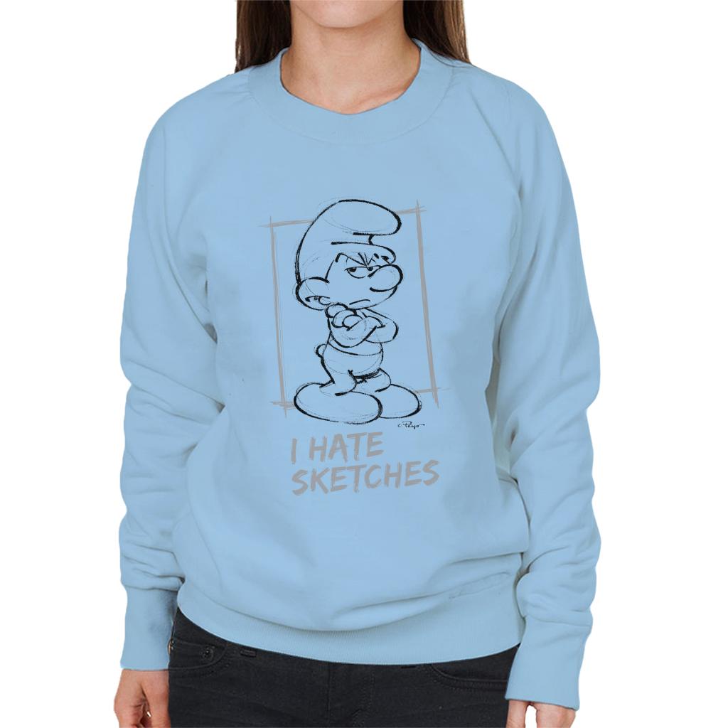 The Smurfs Grouchy I Hate Sketches Women's Sweatshirt-ALL + EVERY