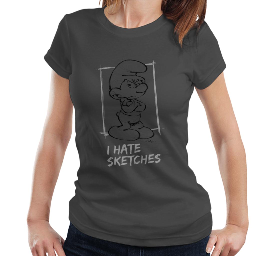 The Smurfs Grouchy I Hate Sketches Women's T-Shirt-ALL + EVERY