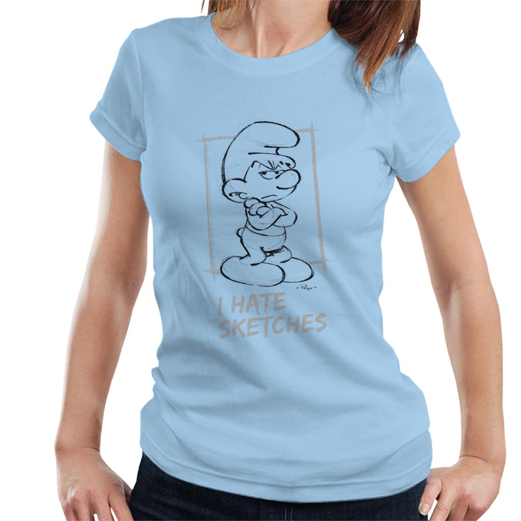 The Smurfs Grouchy I Hate Sketches Women's T-Shirt-ALL + EVERY