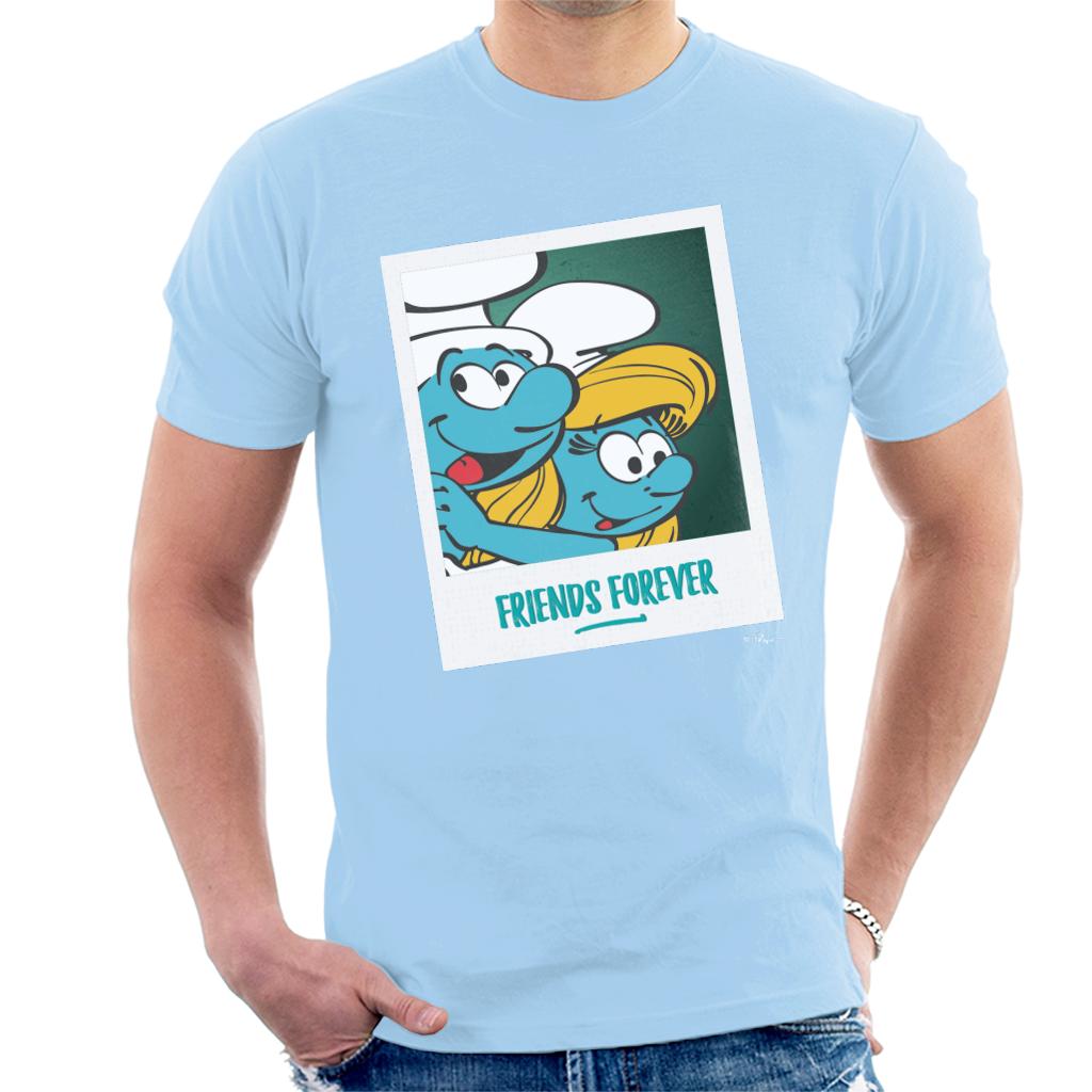 The Smurfs Hefty And Smurfette Friends Forever Men's T-Shirt-ALL + EVERY