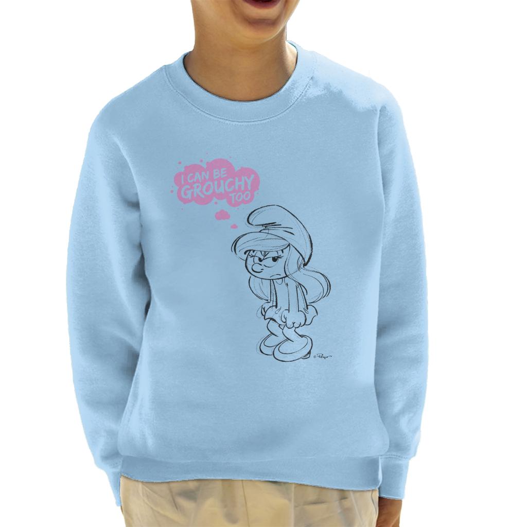 The Smurfs Smurfette I Can Be Grouchy Too Kid's Sweatshirt-ALL + EVERY