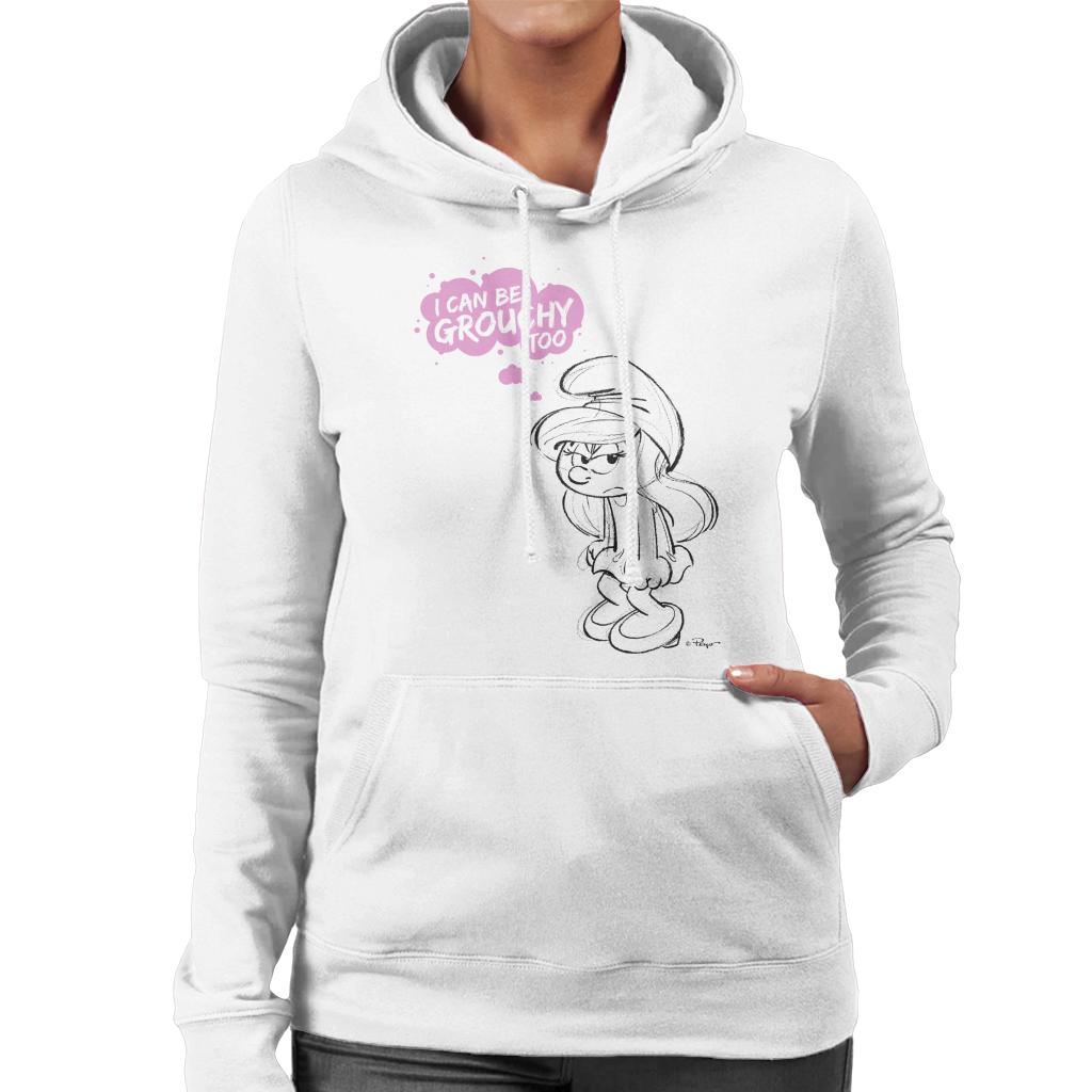 The Smurfs Smurfette I Can Be Grouchy Too Women's Hooded Sweatshirt-ALL + EVERY