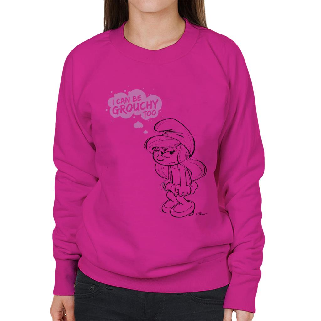 The Smurfs Smurfette I Can Be Grouchy Too Women's Sweatshirt-ALL + EVERY