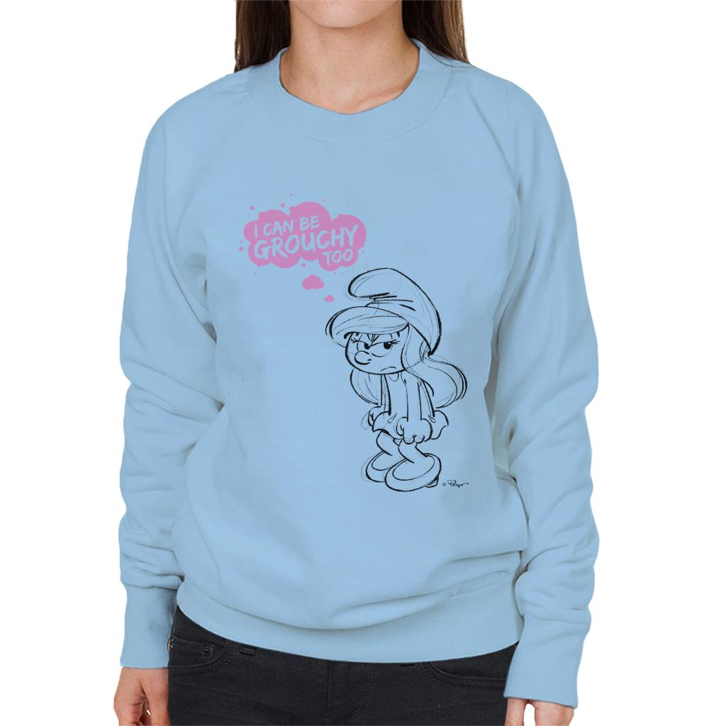 The Smurfs Smurfette I Can Be Grouchy Too Women's Sweatshirt-ALL + EVERY