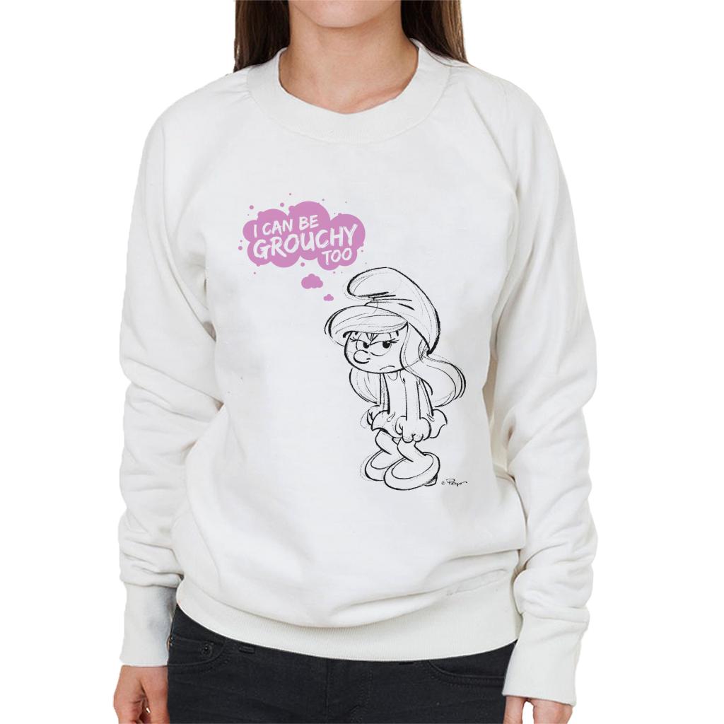 The Smurfs Smurfette I Can Be Grouchy Too Women's Sweatshirt-ALL + EVERY