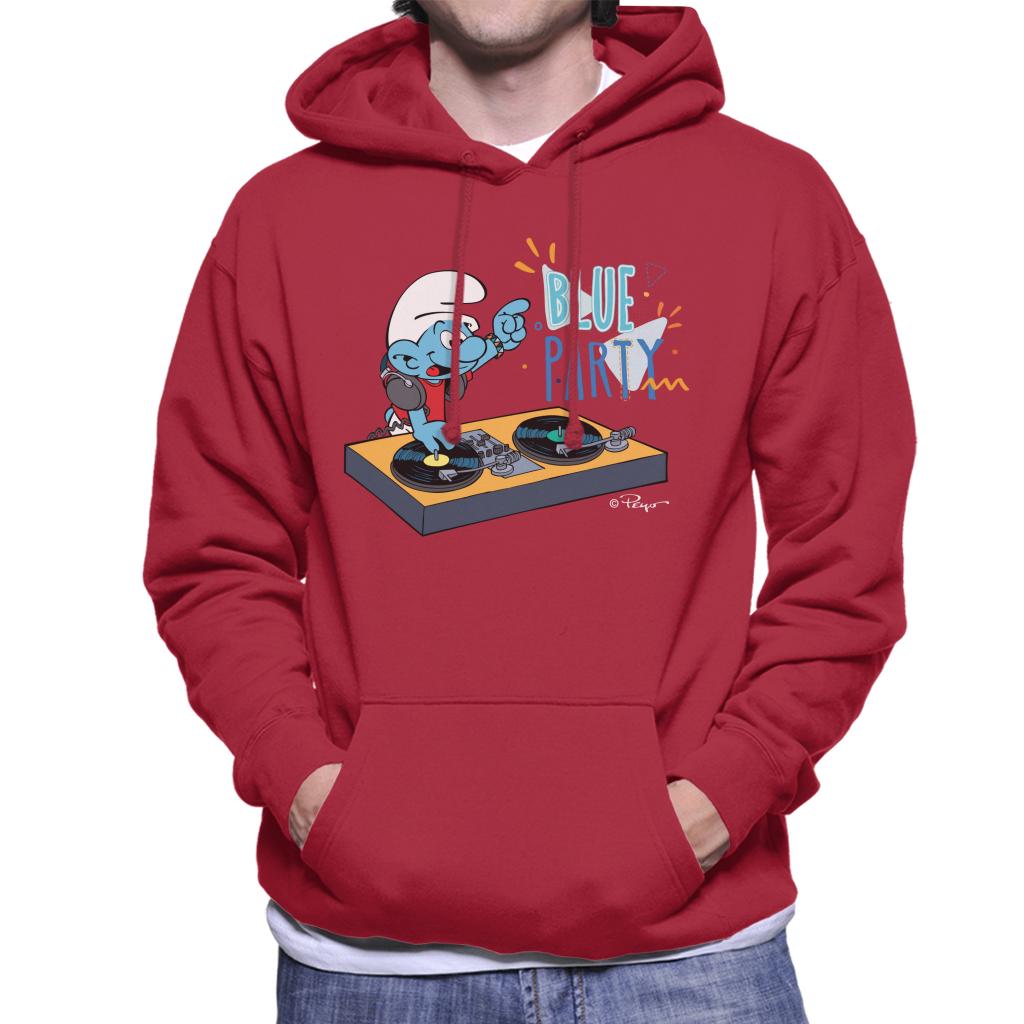 The Smurfs Blue Party Men's Hooded Sweatshirt-ALL + EVERY