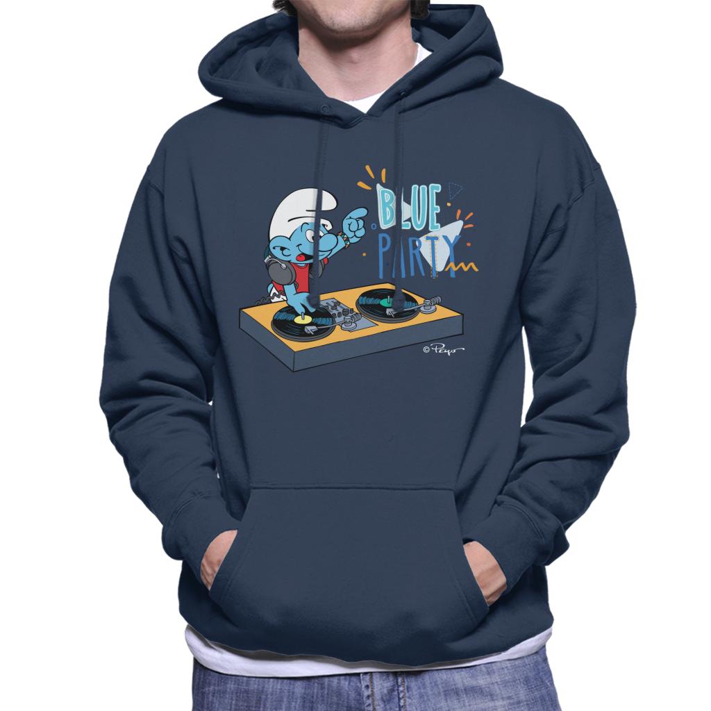 The Smurfs Blue Party Men's Hooded Sweatshirt-ALL + EVERY