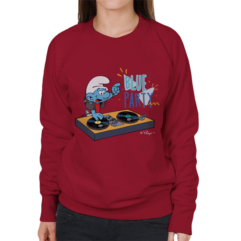 The Smurfs Blue Party Women's Sweatshirt-ALL + EVERY