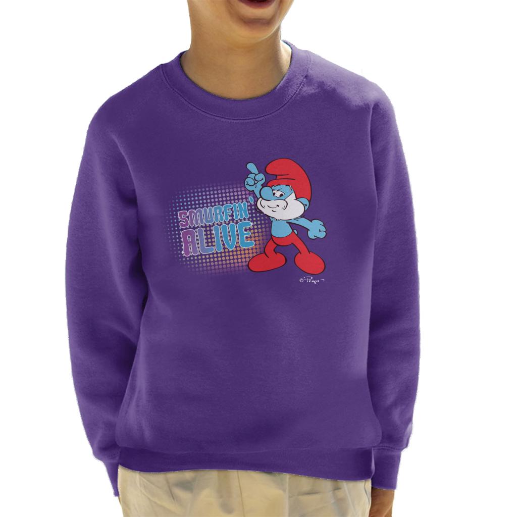 The Smurfs Papa Smurf Smurfin Alive Kid's Sweatshirt-ALL + EVERY