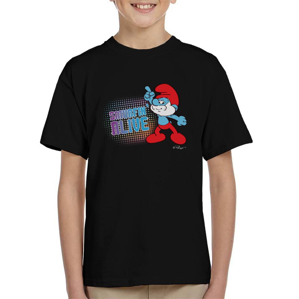 The Smurfs Papa Smurf Smurfin Alive Kid's T-Shirt-ALL + EVERY