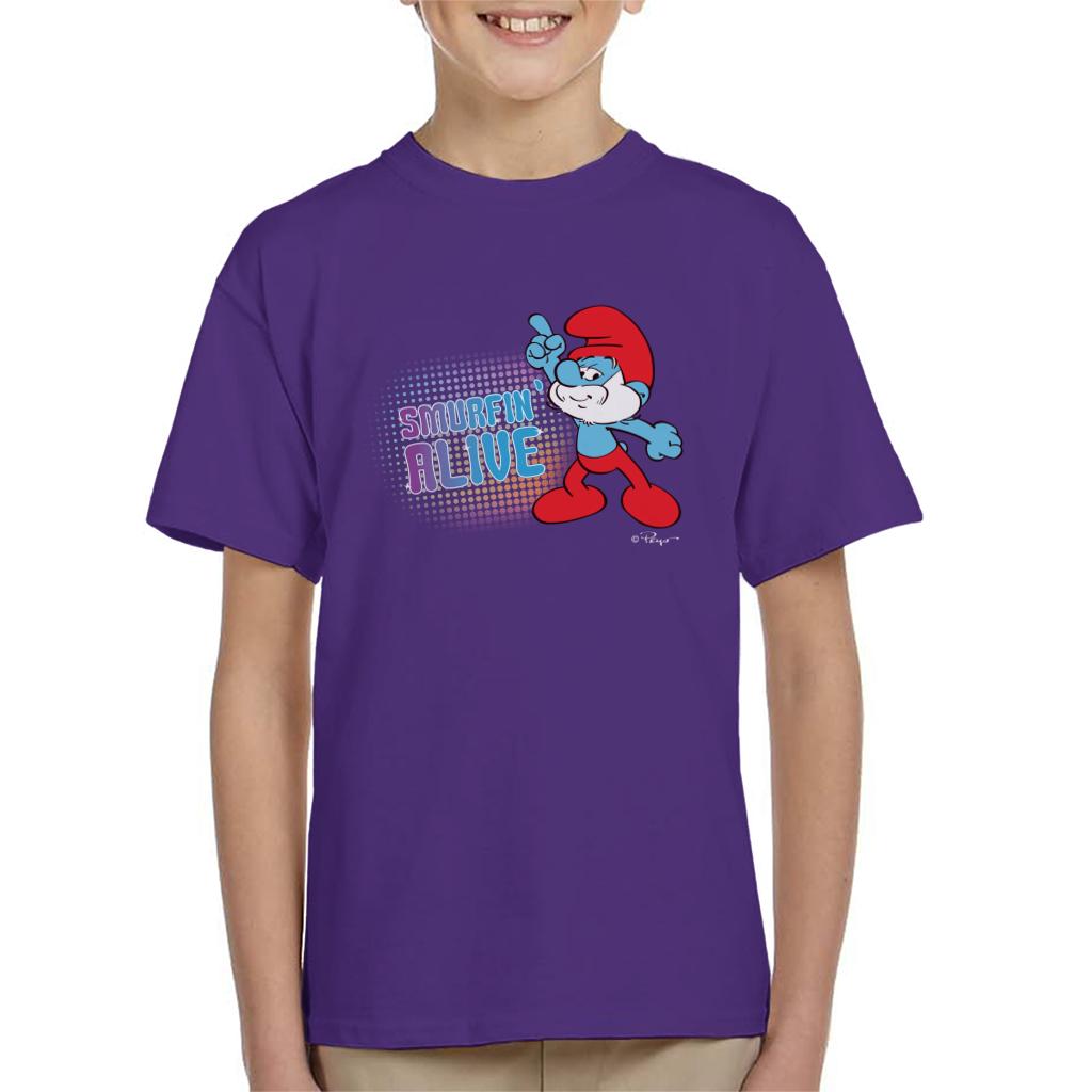 The Smurfs Papa Smurf Smurfin Alive Kid's T-Shirt-ALL + EVERY