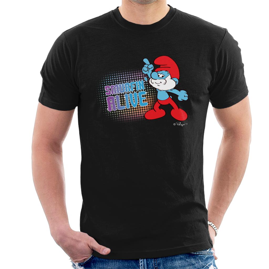 The Smurfs Papa Smurf Smurfin Alive Men's T-Shirt-ALL + EVERY